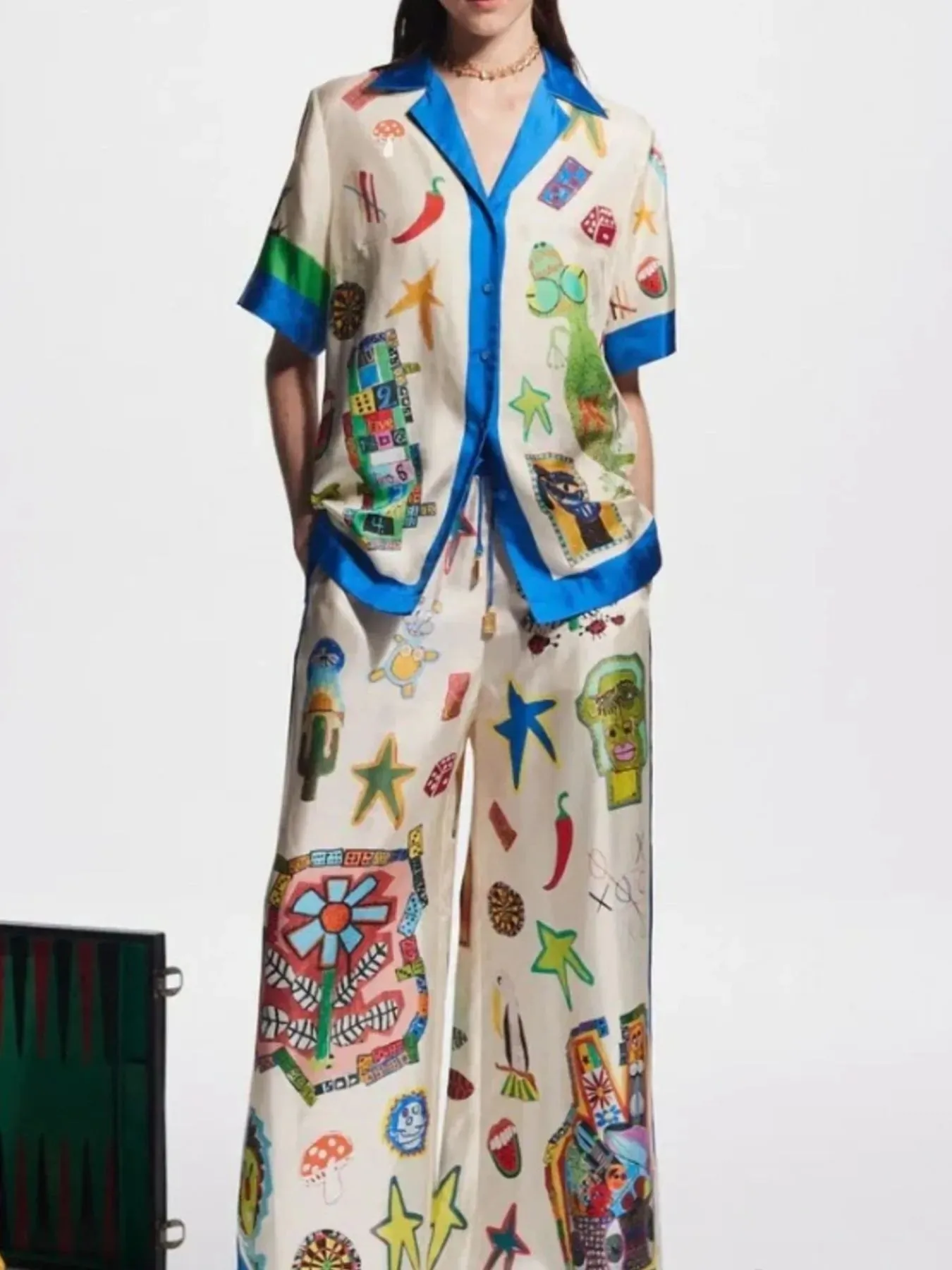 Printed Button Up Shirt and Pants Set sold by Gigi Laurent product image thumbnail 5