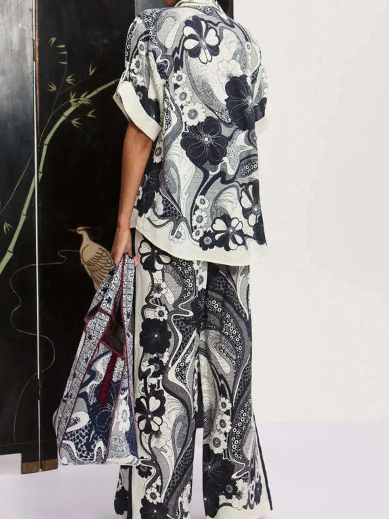 Printed Button Up Shirt and Pants Set sold by Gigi Laurent product image thumbnail 3