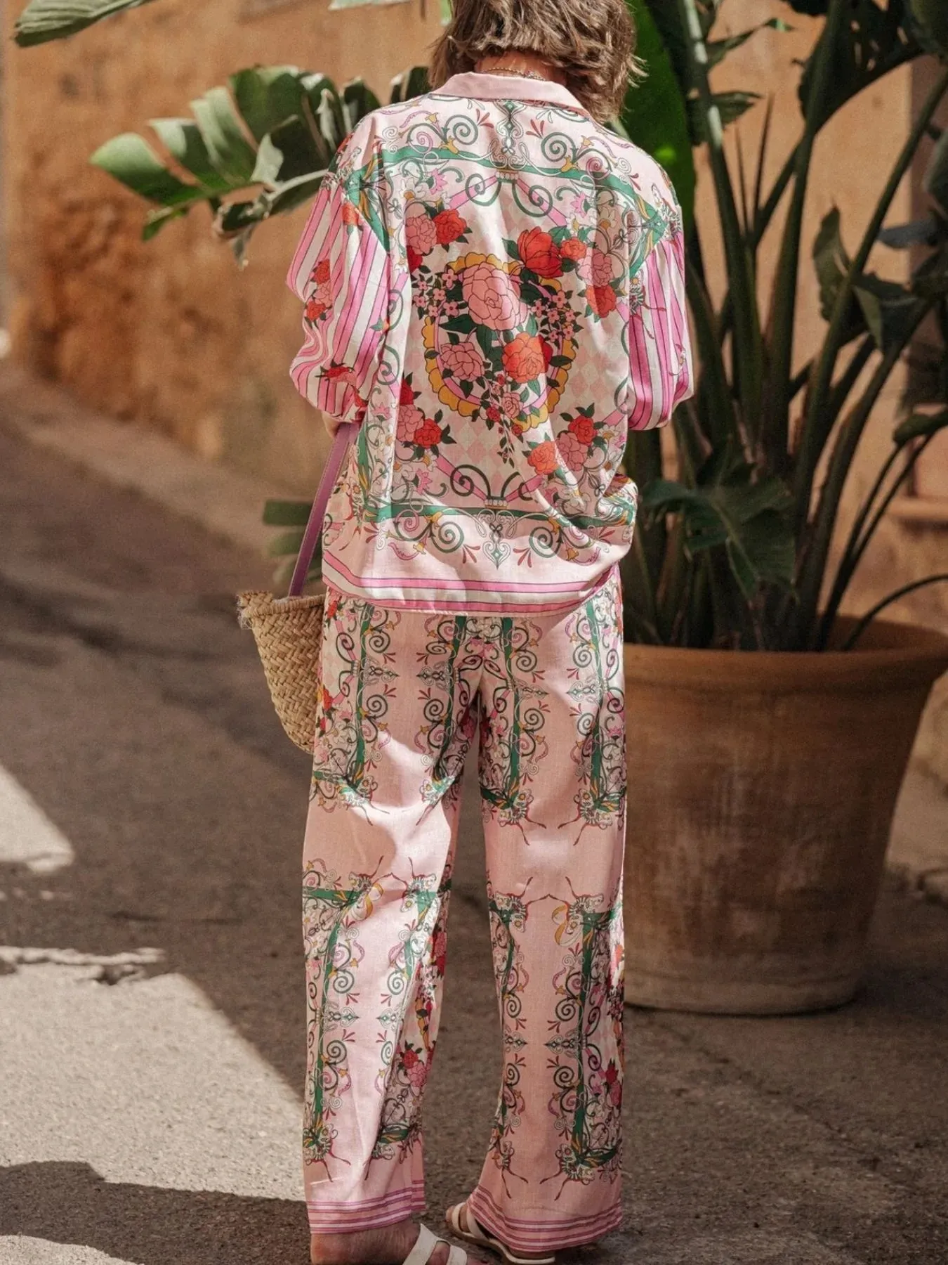 Printed Button Up Shirt and Pants Set sold by Gigi Laurent product image thumbnail 4