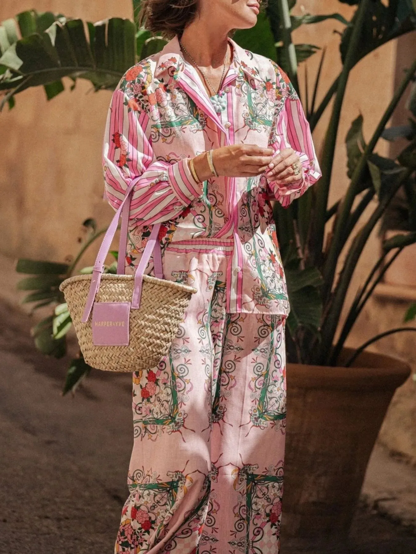 Printed Button Up Shirt and Pants Set sold by Gigi Laurent