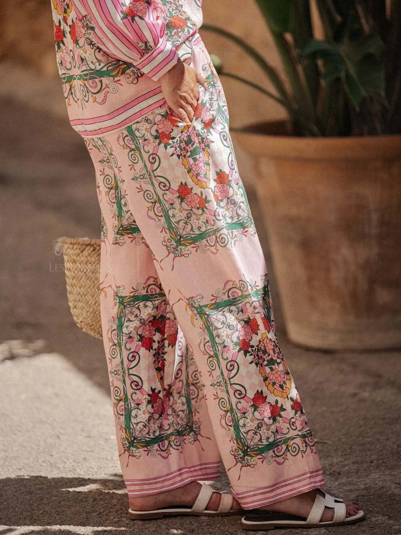 Printed Button Up Shirt and Pants Set sold by Gigi Laurent product image thumbnail 5