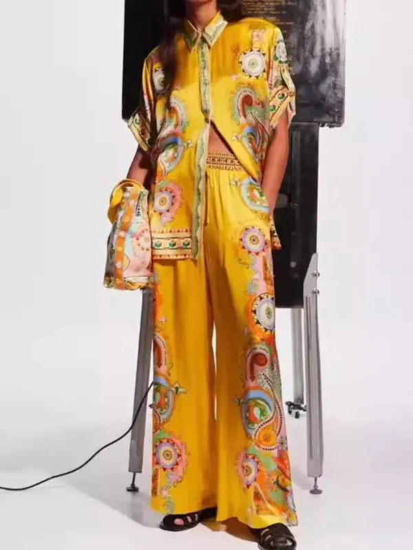 Printed Button Up Shirt and Pants Set sold by Gigi Laurent