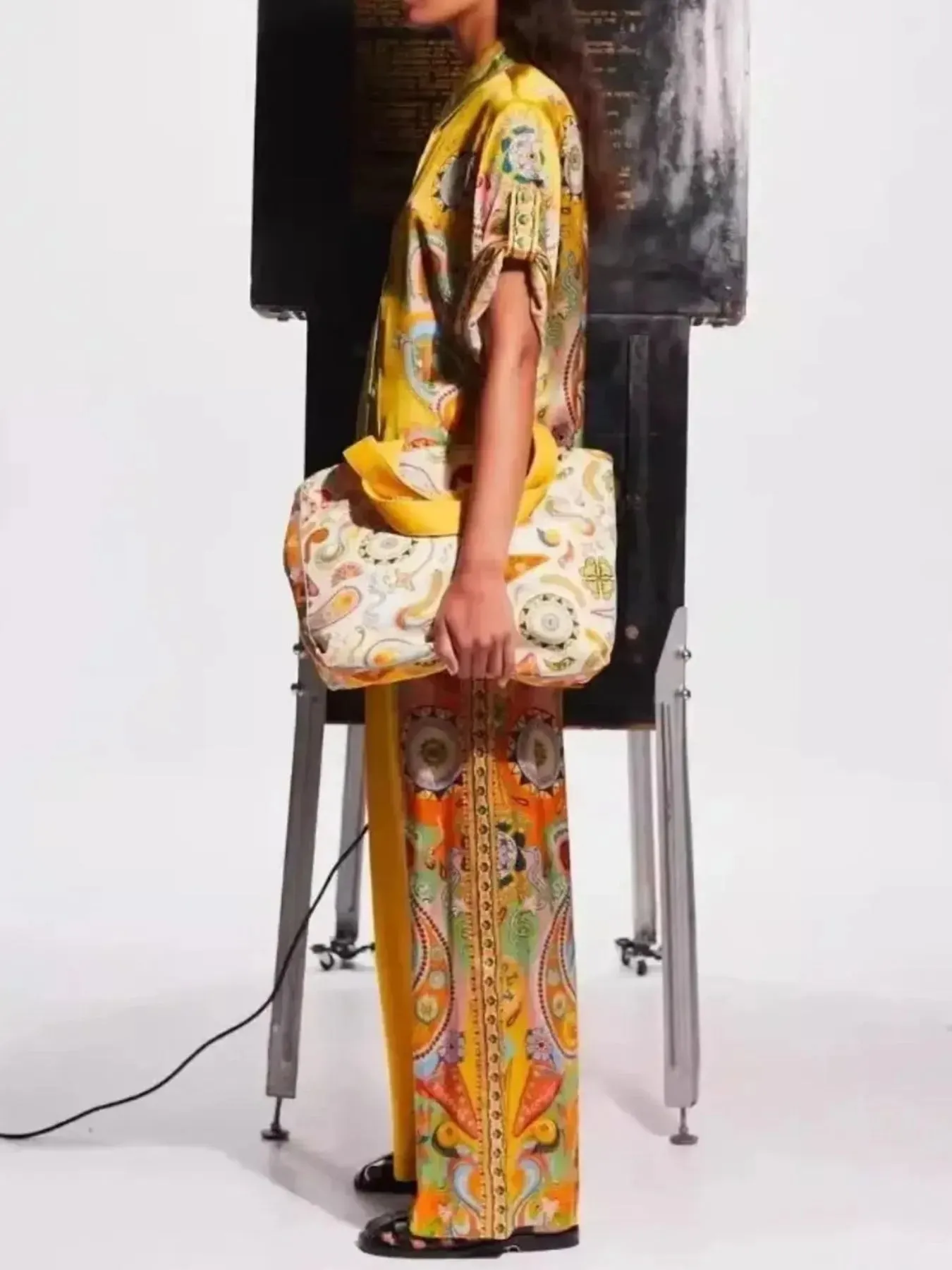 Printed Button Up Shirt and Pants Set sold by Gigi Laurent product image thumbnail 3