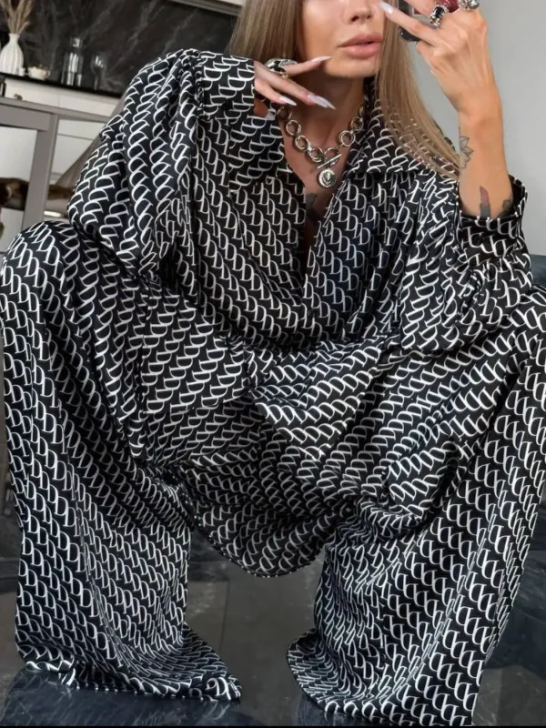 Printed Button Up Shirt and Pants Set sold by Gigi Laurent