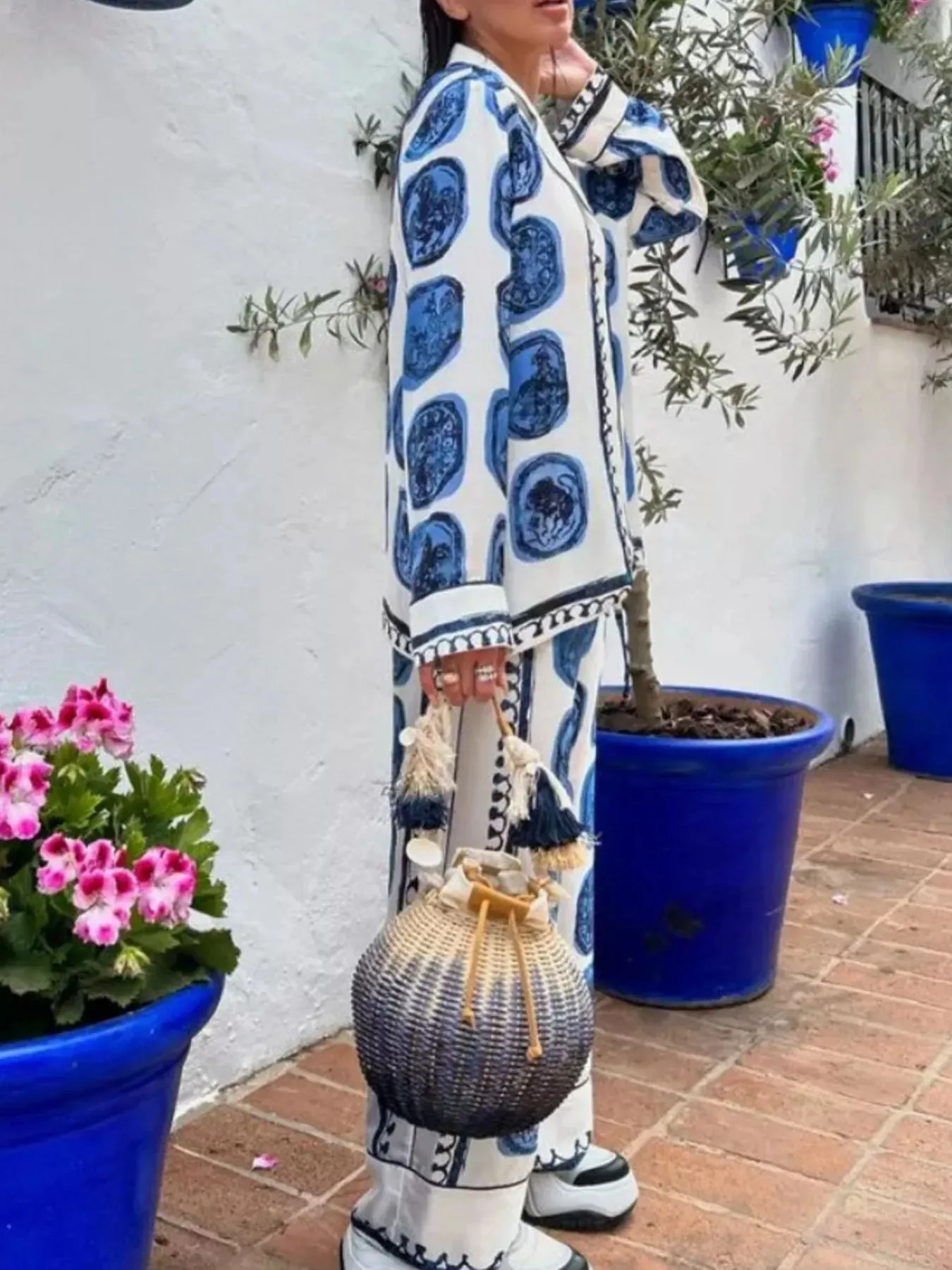 Printed Button Up Shirt and Pants Set sold by Gigi Laurent product image thumbnail 5