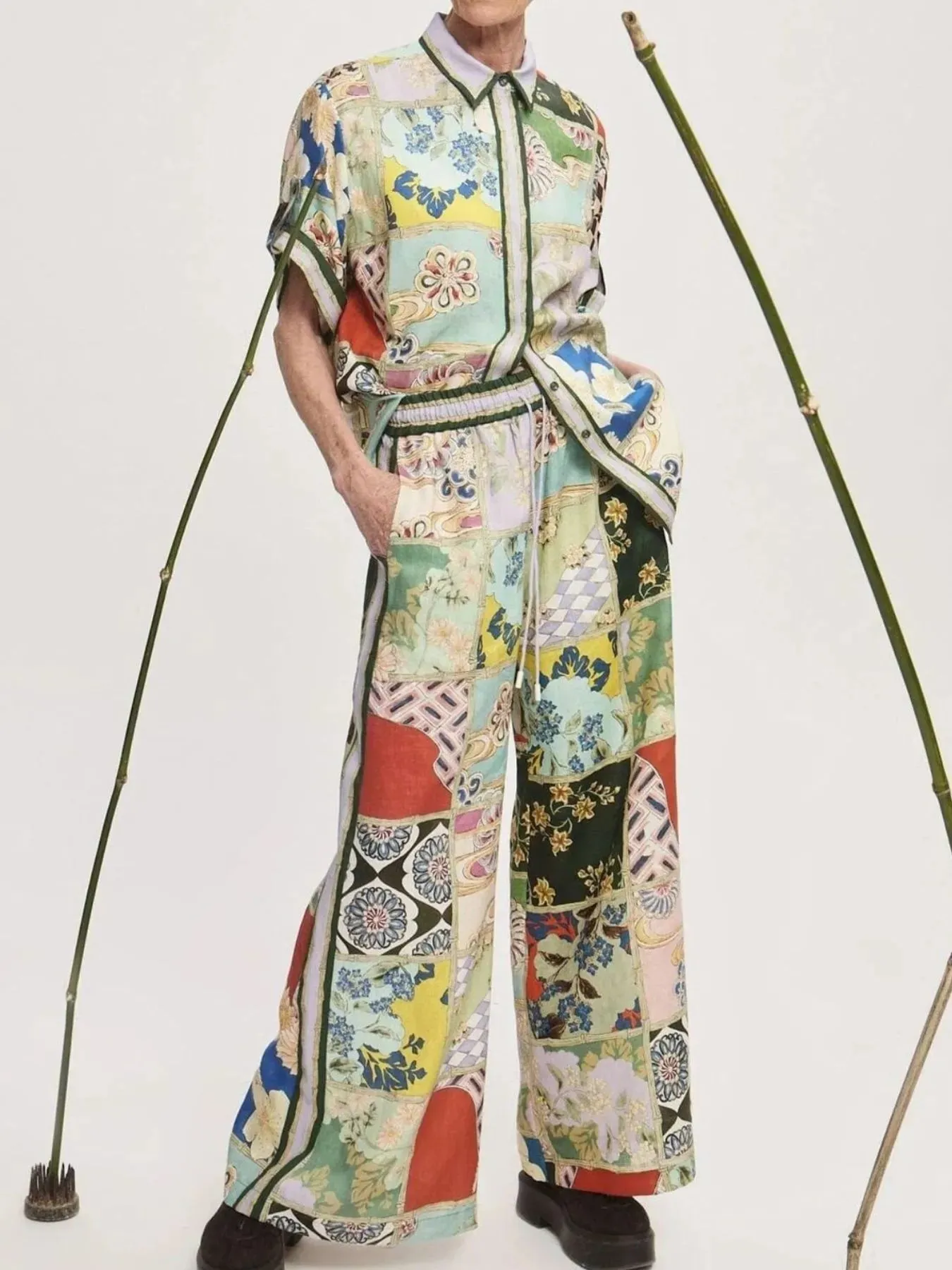 Printed Button Up Shirt and Pants Set sold by Gigi Laurent product image thumbnail 5