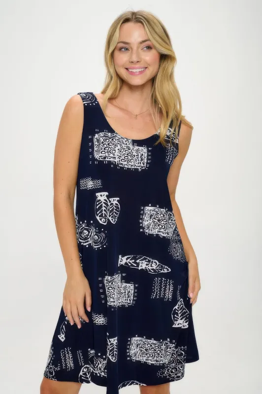 Sleeveless Tank Dress with Round Neckline sold by Gigi Laurent