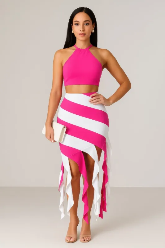 Asymmetric Crop Skirt Set sold by Gigi Laurent