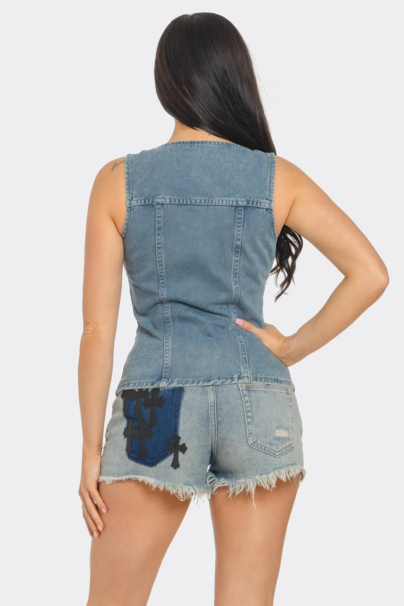 Sleeveless Vest Denim Top sold by Gigi Laurent product image thumbnail 3