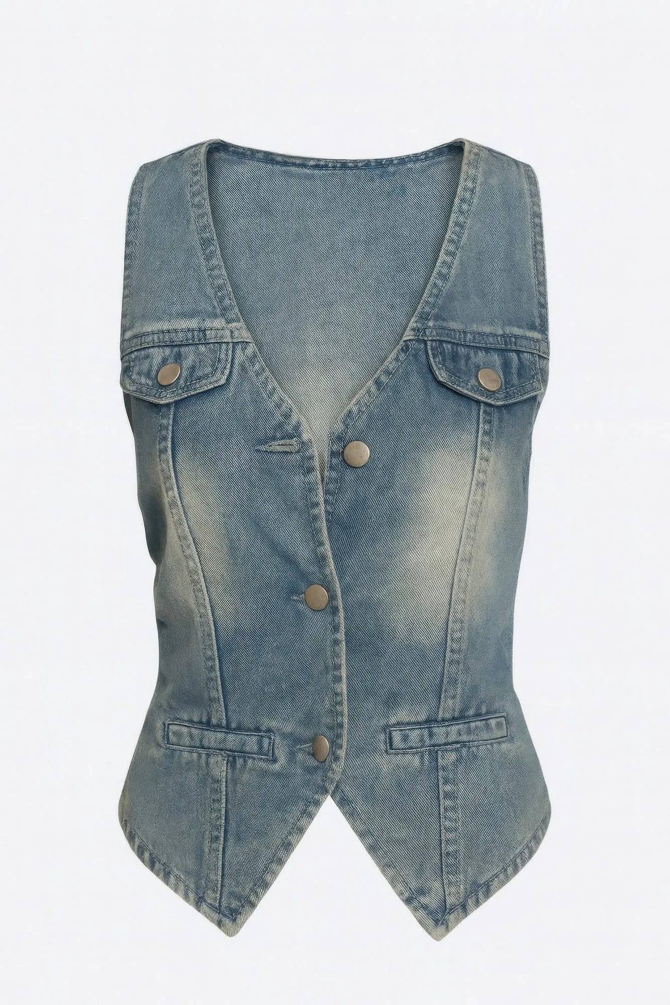 Sleeveless Vest Denim Top sold by Gigi Laurent product image thumbnail 4