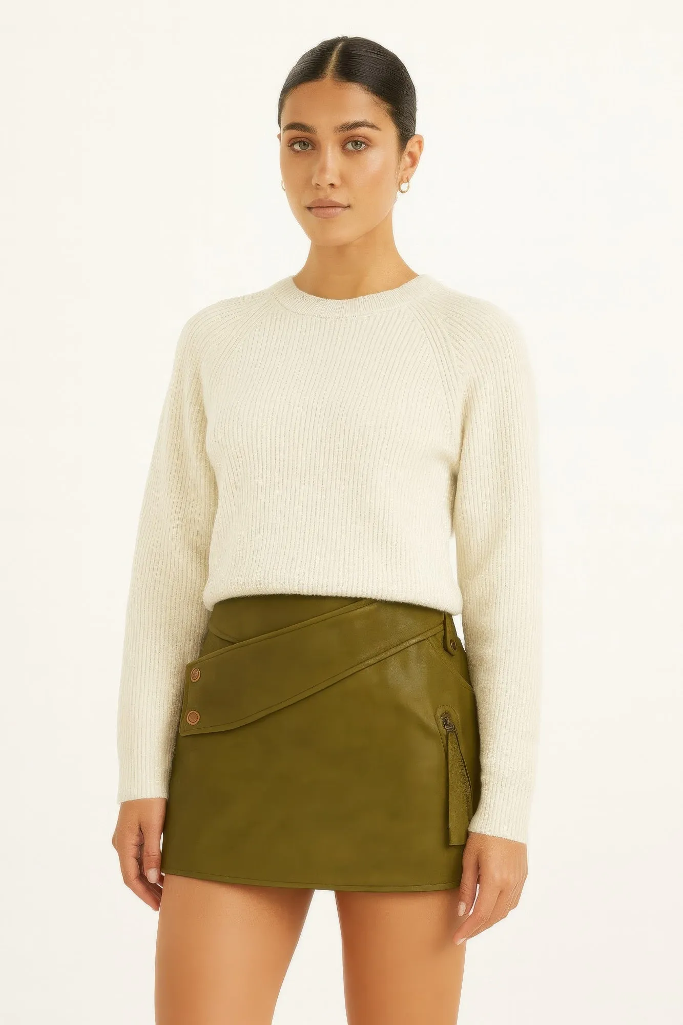 Faux Leather Strap Mini Skirt sold by Gigi Laurent product image thumbnail 3