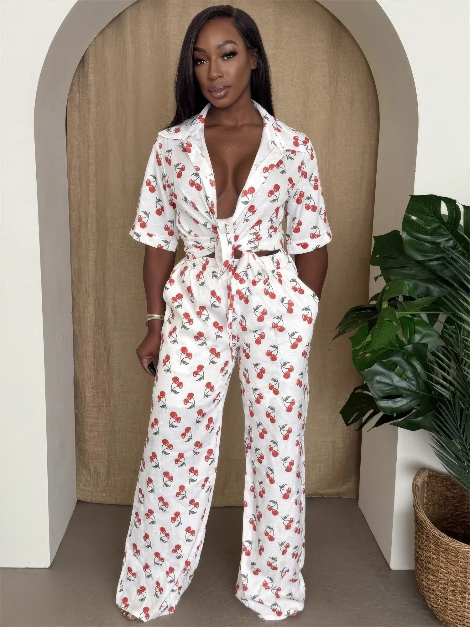 Cherry Pop Wide-leg Set sold by Gigi Laurent