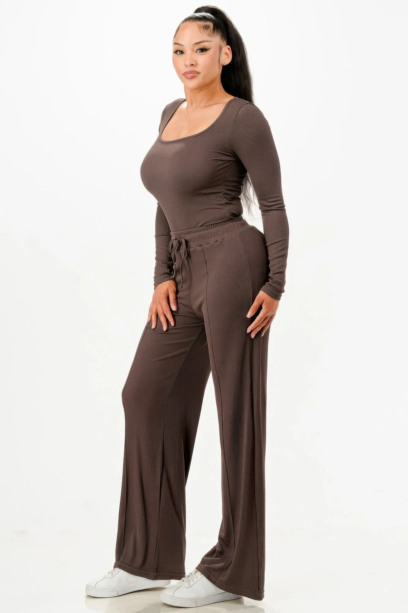 Long Sleeve Ribbed Bodysuit And Pants Set sold by Gigi Laurent product image thumbnail 4