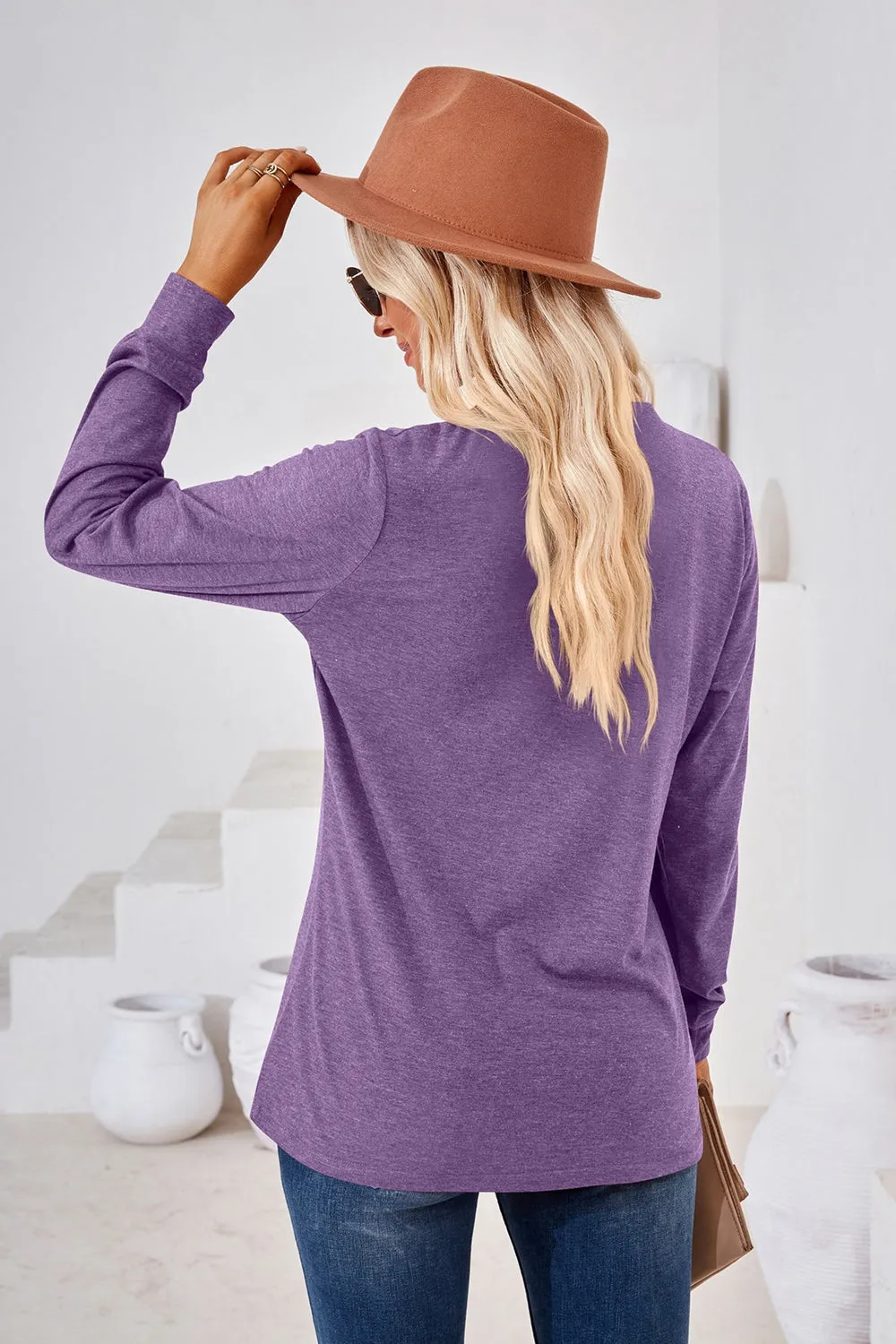 V-Neck Buttoned Long Sleeve Blouse sold by Gigi Laurent product image thumbnail 2