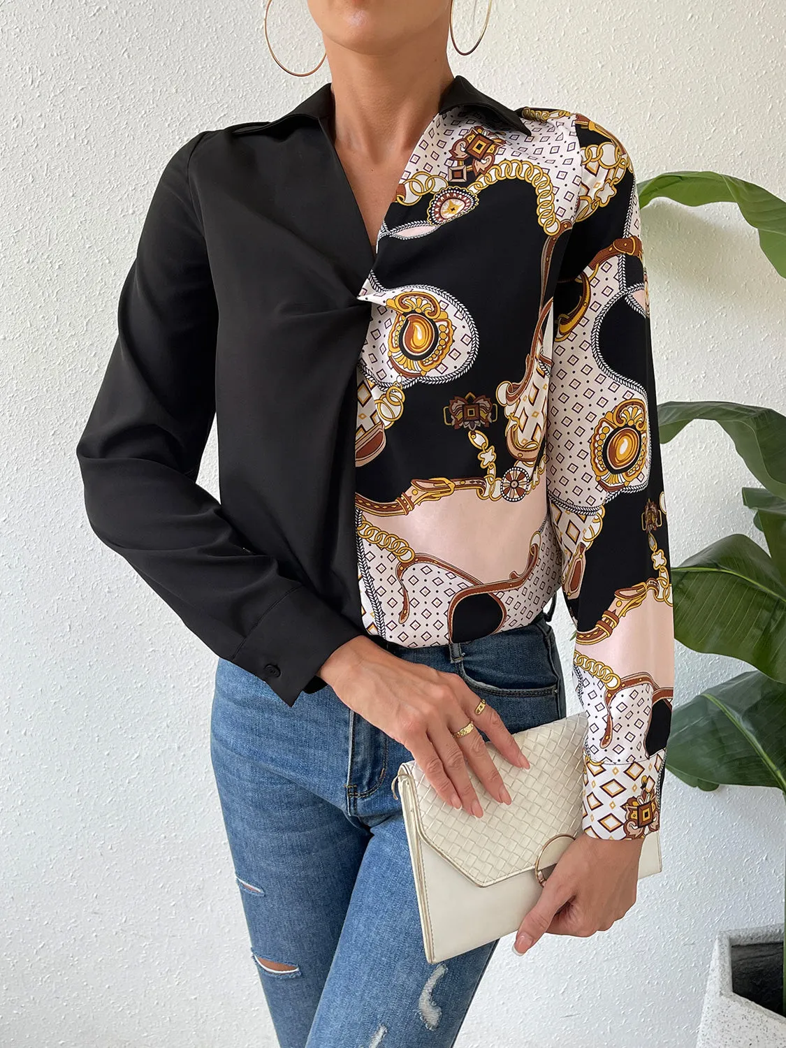 Twist Front Collared Blouse sold by Gigi Laurent product image thumbnail 4