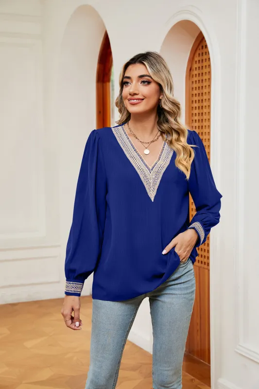 Contrast Puff Sleeve Blouse sold by Gigi Laurent