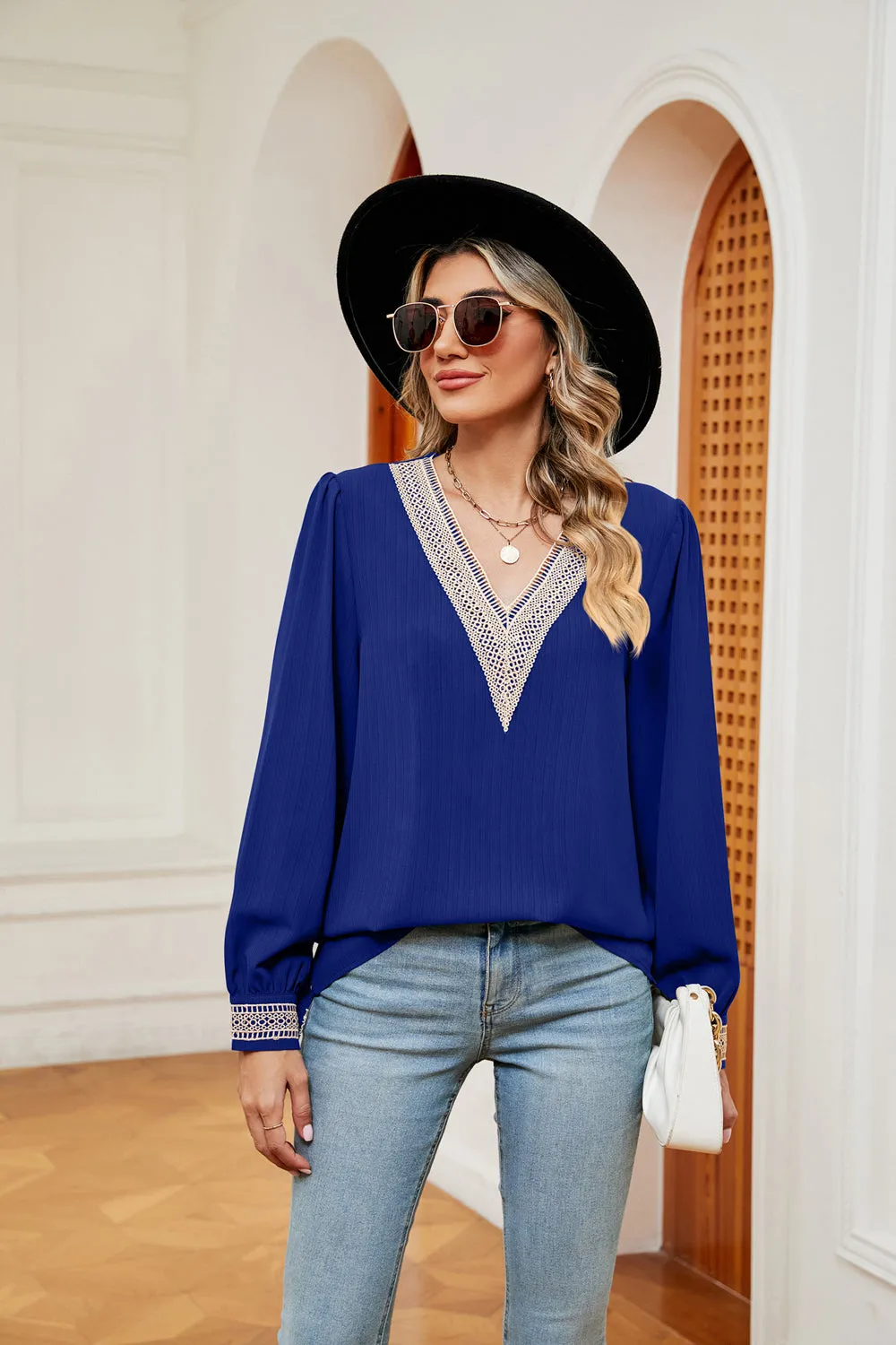Contrast Puff Sleeve Blouse sold by Gigi Laurent product image thumbnail 3