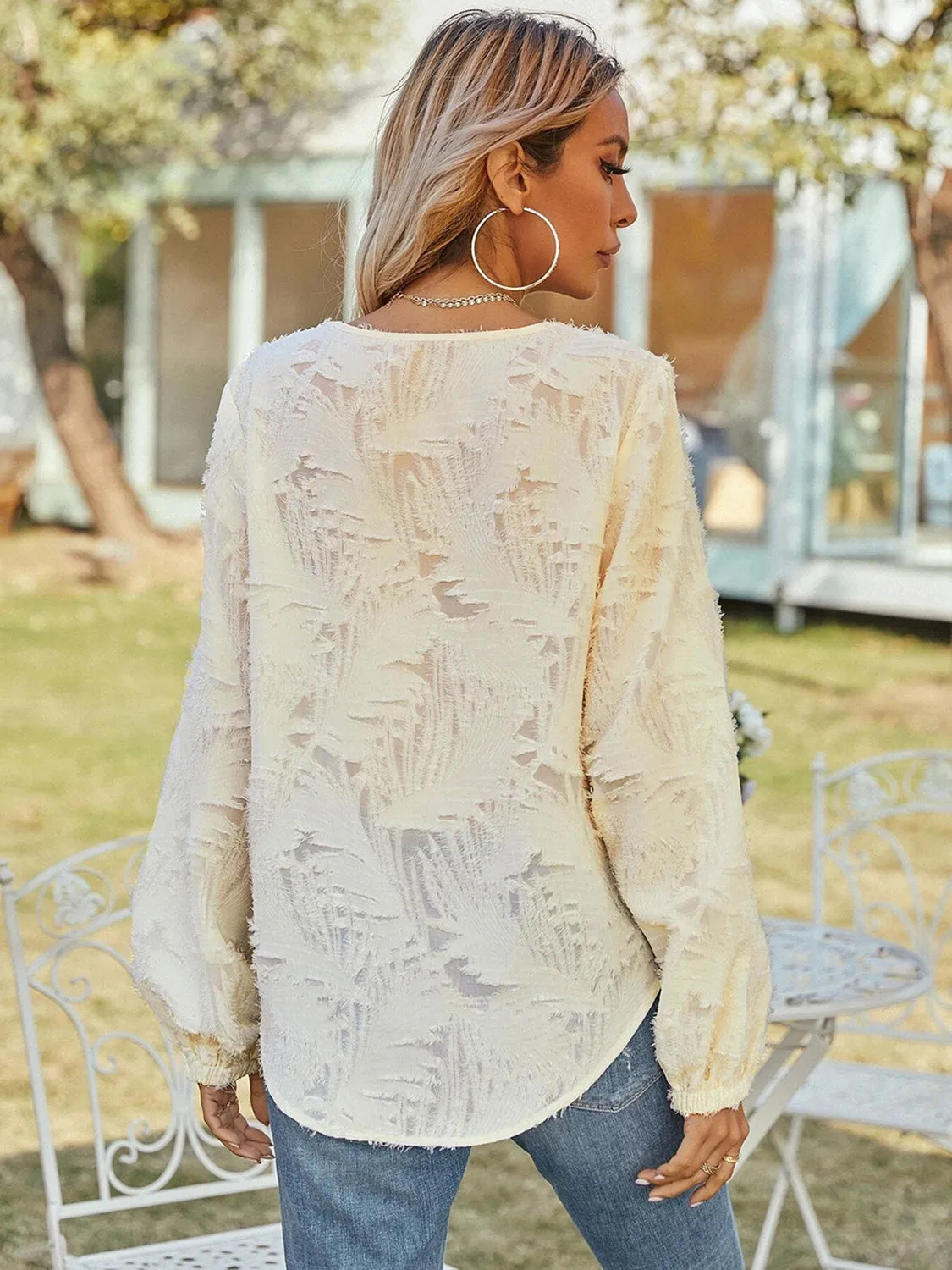 V-Neck Long Sleeve Blouse sold by Gigi Laurent product image thumbnail 2