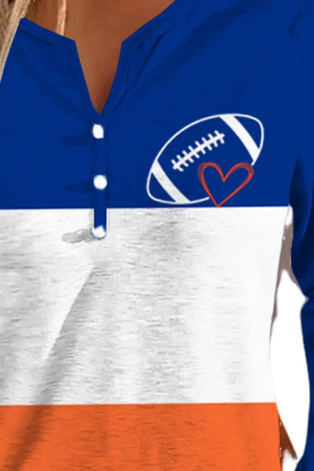Football Graphic Notched Neck Top sold by Gigi Laurent product image thumbnail 3