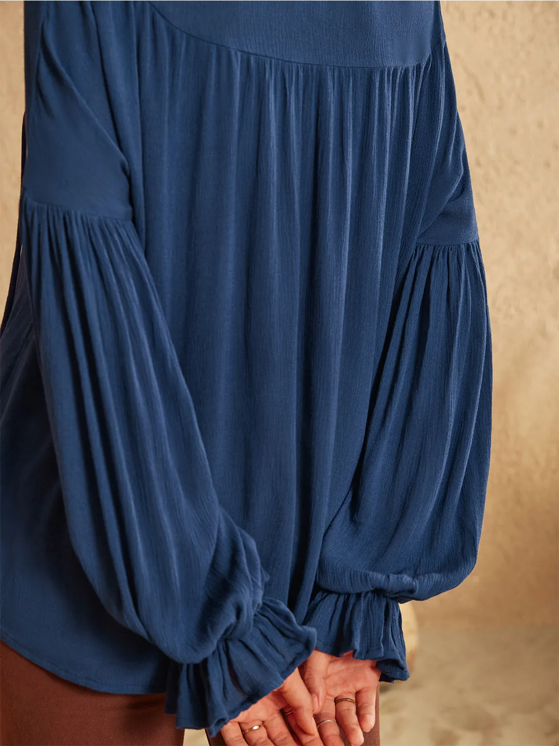 Tie Neck Long Sleeve Blouse sold by Gigi Laurent product image thumbnail 3