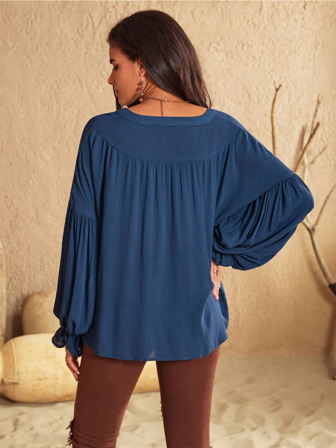 Tie Neck Long Sleeve Blouse sold by Gigi Laurent product image thumbnail 2