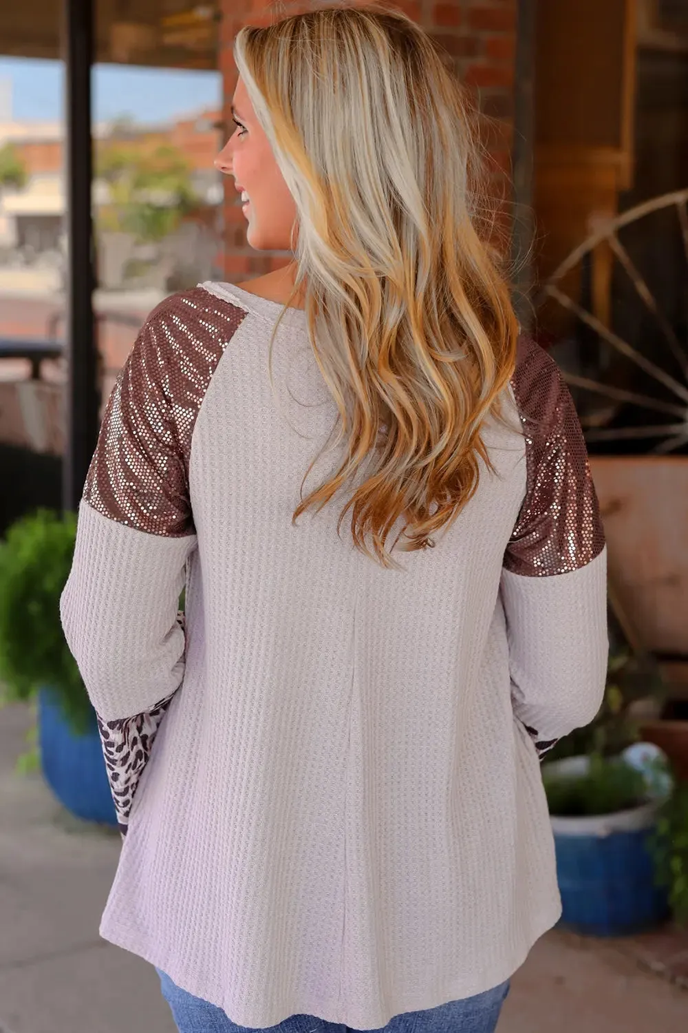 Leopard V-Neck Long Sleeve Top sold by Gigi Laurent product image thumbnail 2
