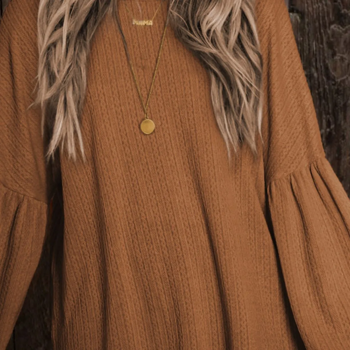 Round Neck Long Sleeve Ruched Blouse sold by Gigi Laurent product image thumbnail 5