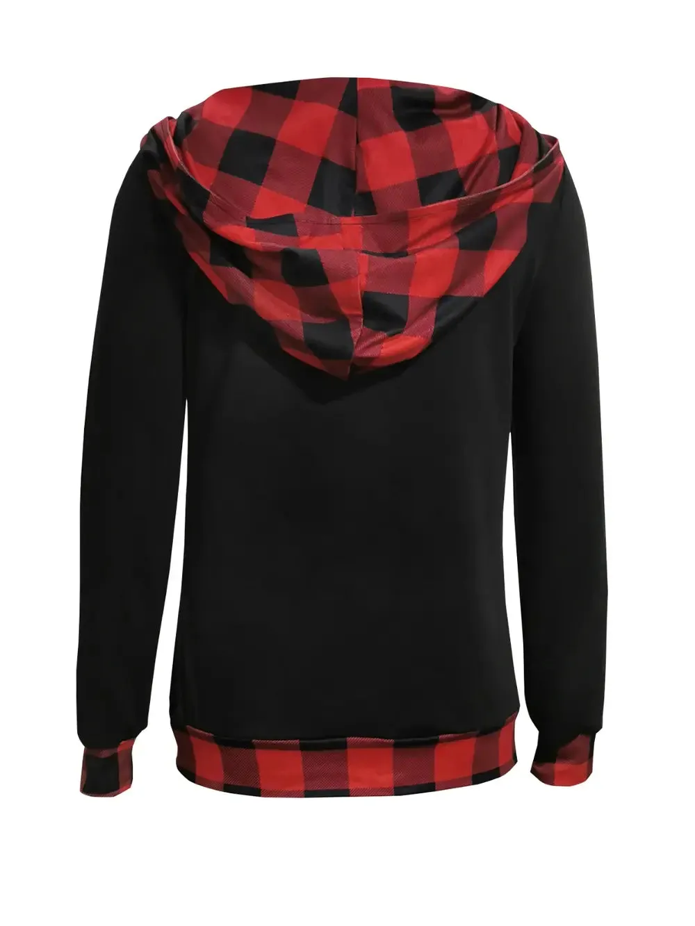 Plaid Long Sleeve Hooded Blouse sold by Gigi Laurent product image thumbnail 2