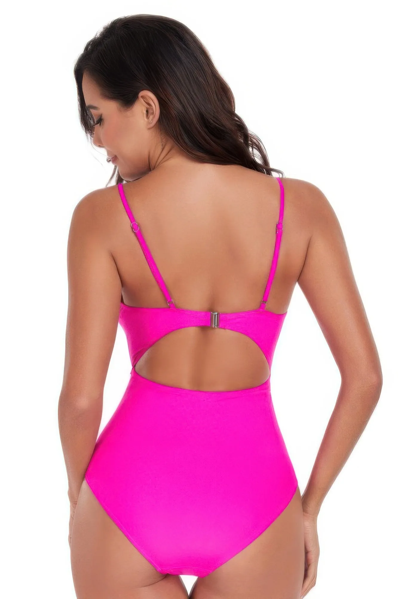 One Piece Solid Ruched Strap Cut Out Swimsuit sold by Gigi Laurent product image thumbnail 2