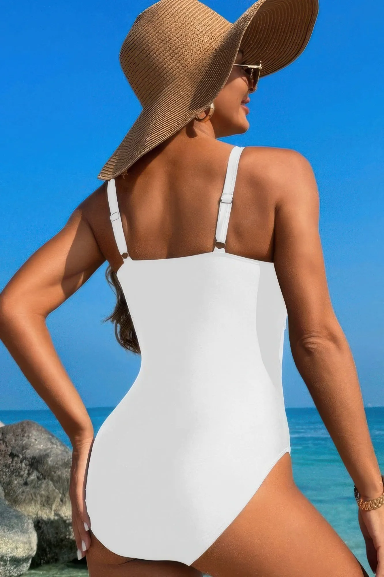 One Piece Color Block Lace High Cut Swimsuit sold by Gigi Laurent product image thumbnail 3
