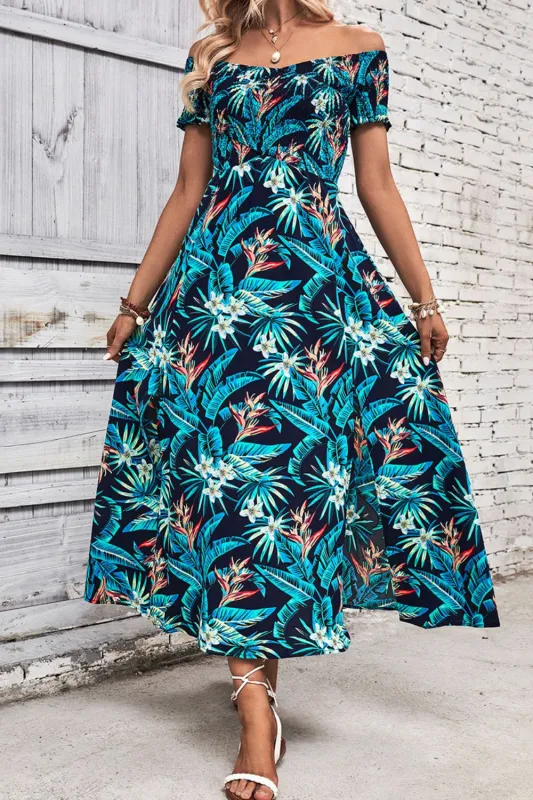 Perfee Floral Off-Shoulder Slit Dress sold by Gigi Laurent