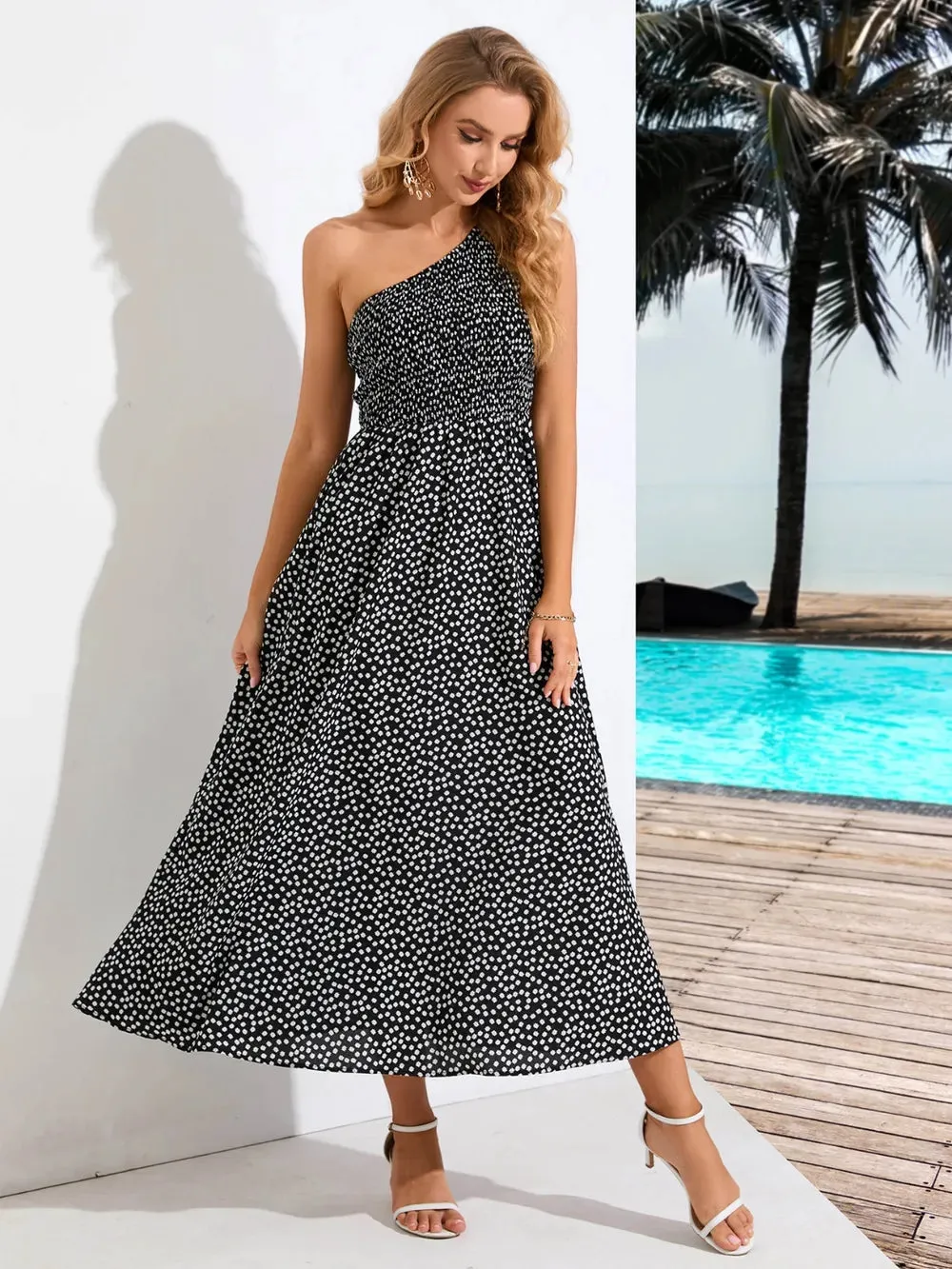 Printed Single Shoulder Midi Dress sold by Gigi Laurent product image thumbnail 3
