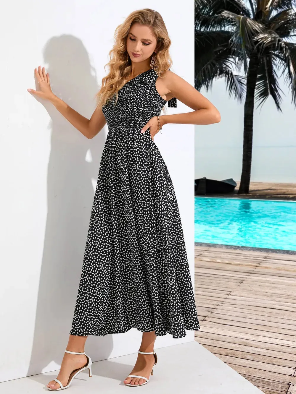 Printed Single Shoulder Midi Dress sold by Gigi Laurent product image thumbnail 5