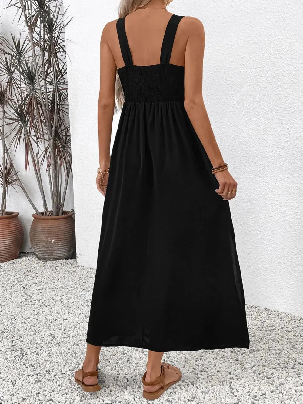 Perfee Embroidered Floral Side Slit Sleeveless Midi Dress sold by Gigi Laurent product image thumbnail 2