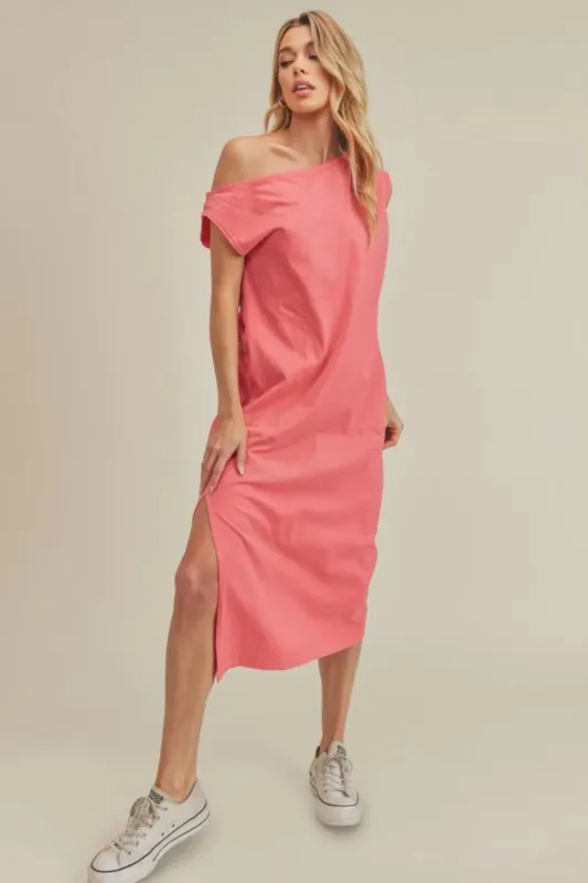 Aemi + Co Side Slit Round Neck Sleeveless Midi Dress sold by Gigi Laurent