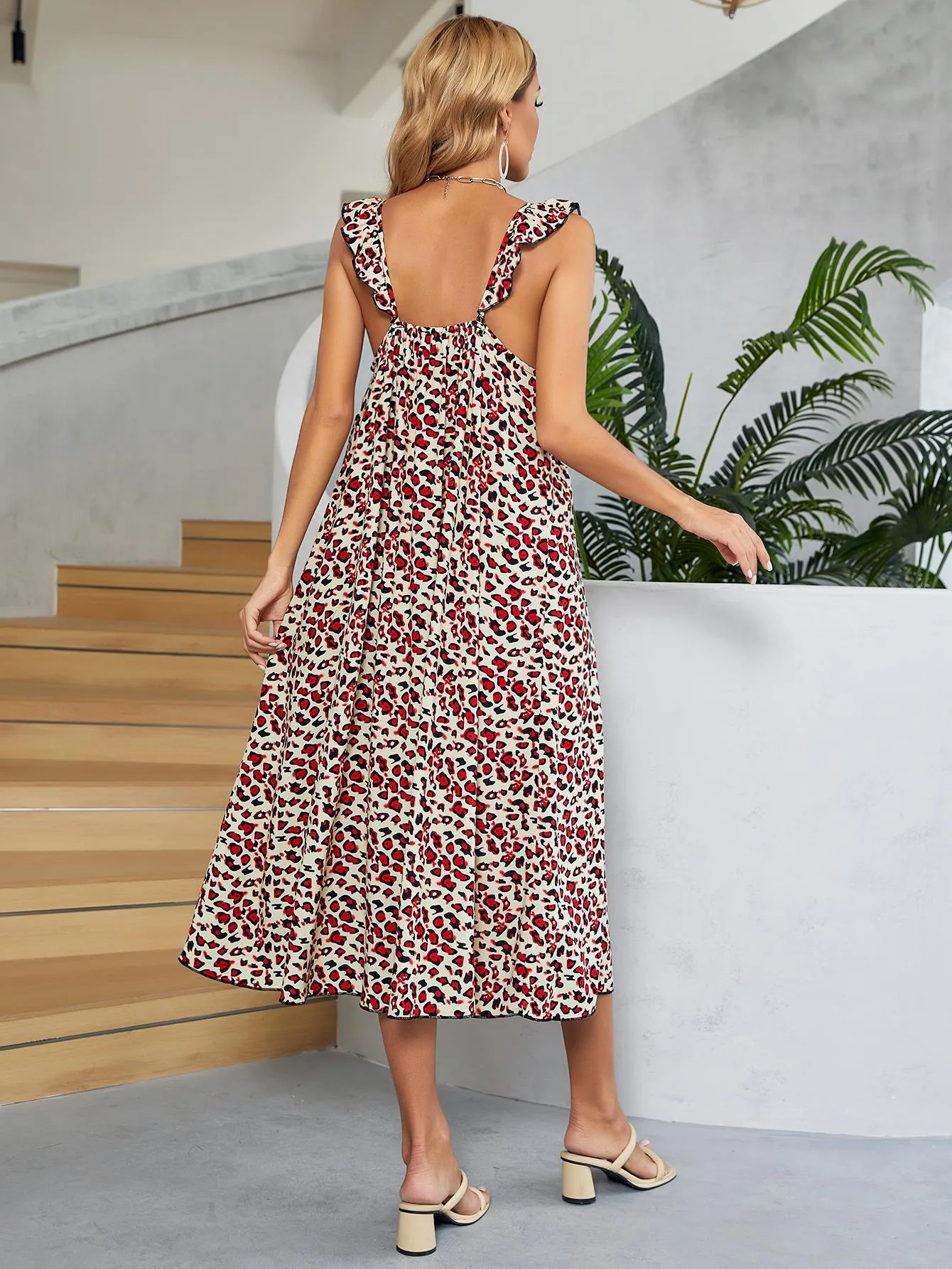 Printed Ruffled Sleeveless Midi Dress sold by Gigi Laurent product image thumbnail 2