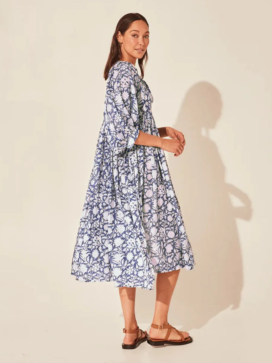 Floral Tie Neck Lantern Sleeve Dress sold by Gigi Laurent product image thumbnail 5