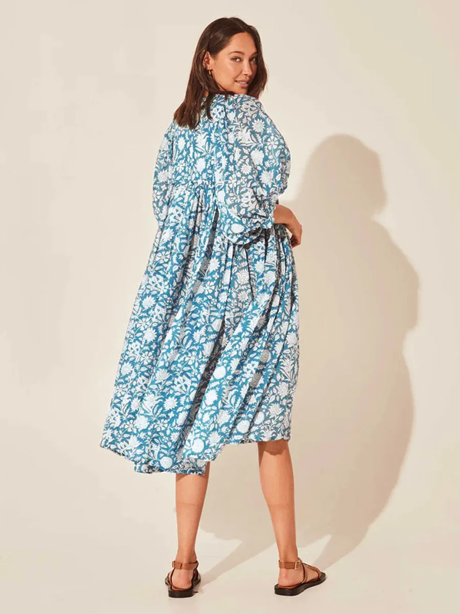 Floral Tie Neck Lantern Sleeve Dress sold by Gigi Laurent product image thumbnail 2