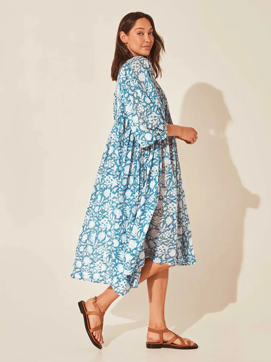 Floral Tie Neck Lantern Sleeve Dress sold by Gigi Laurent product image thumbnail 3