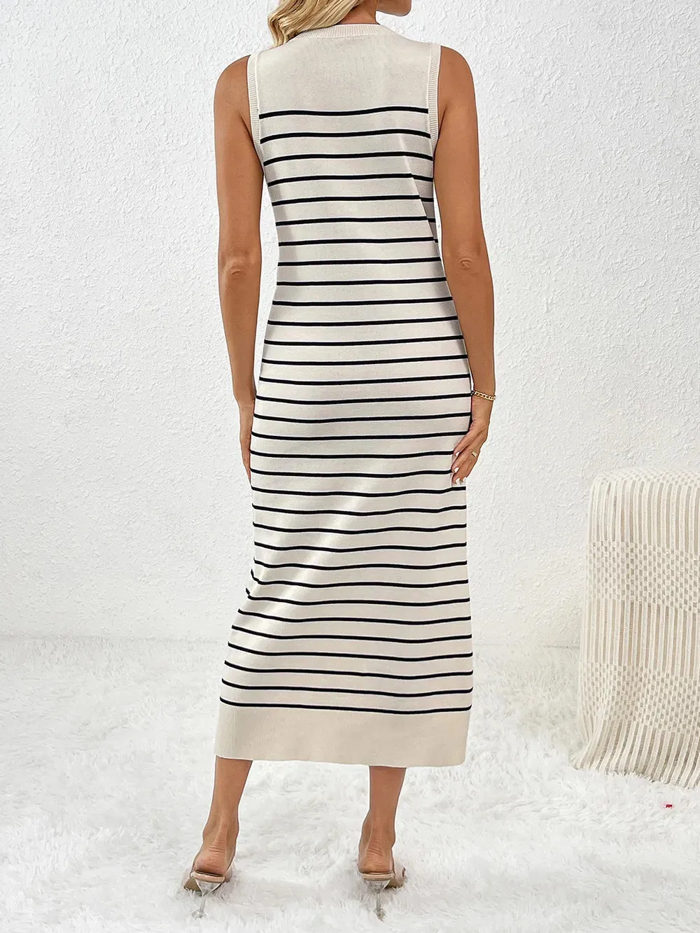 Round Neck Sleeve Midi Knit Dress sold by Gigi Laurent product image thumbnail 2