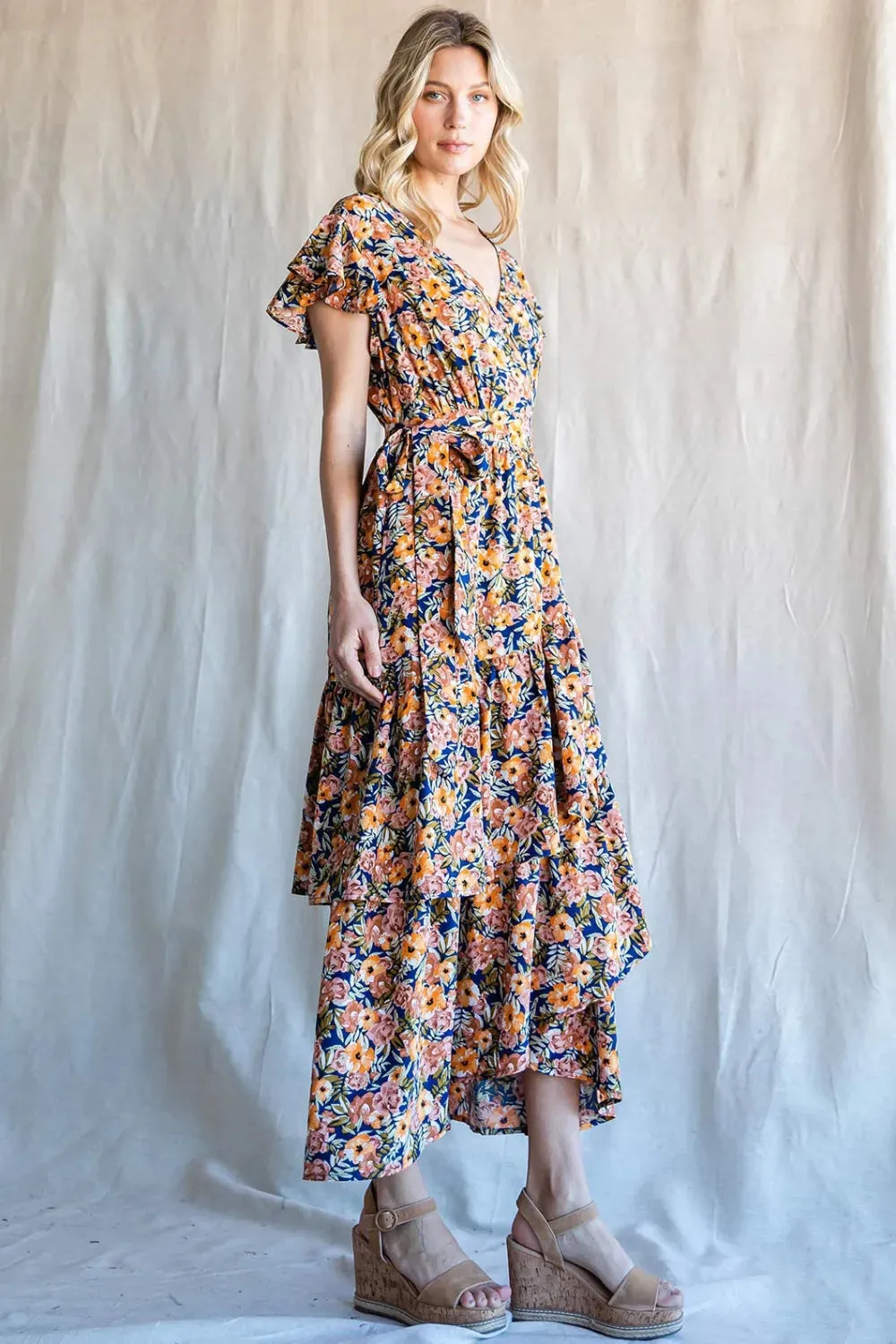 Cotton Bleu by Nu Label Floral Ruffled Midi Dress sold by Gigi Laurent product image thumbnail 3