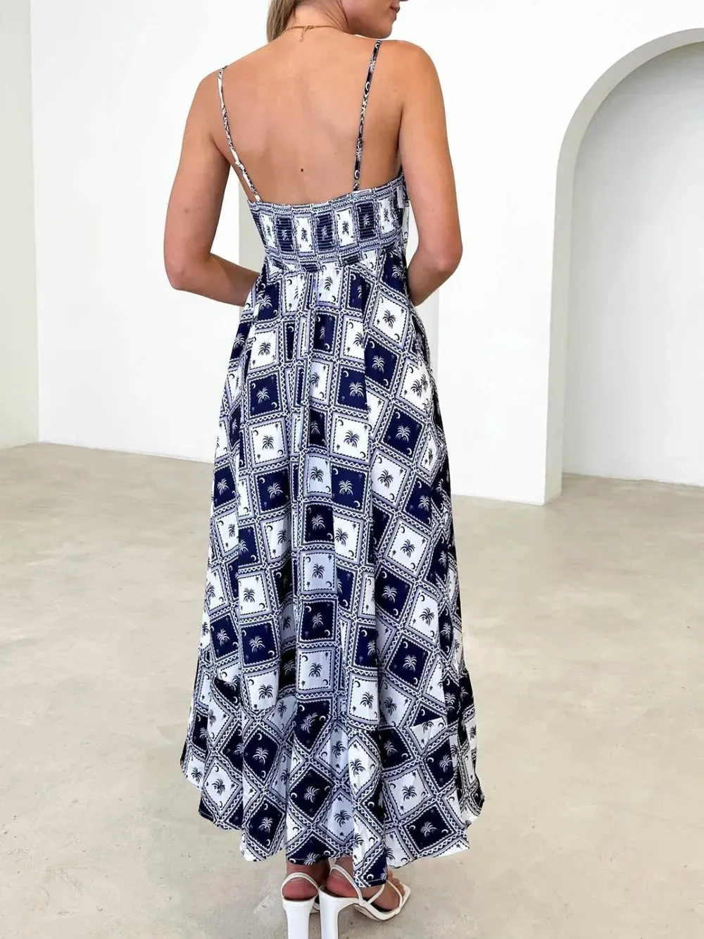 Printed Square Neck Midi Cami Dress sold by Gigi Laurent product image thumbnail 4