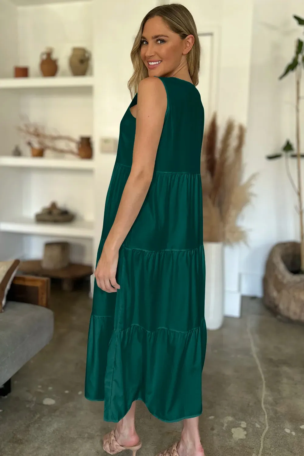FAM-FAM V-Neck Sleeveless Midi Tiered Dress sold by Gigi Laurent product image thumbnail 4