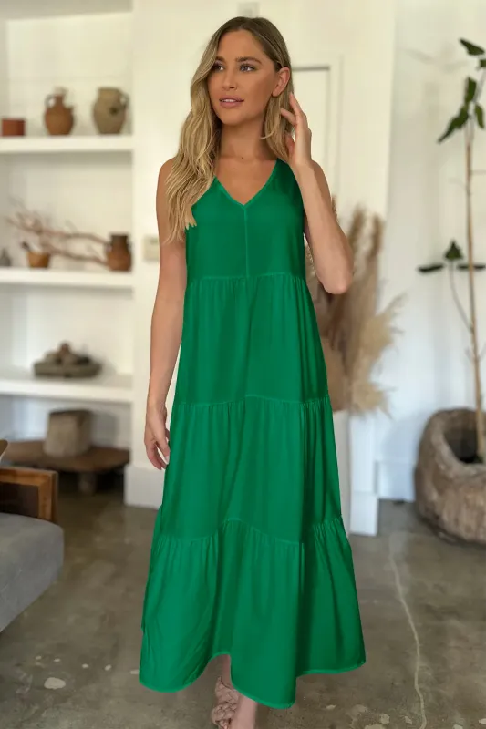 FAM-FAM V-Neck Sleeveless Midi Tiered Dress sold by Gigi Laurent