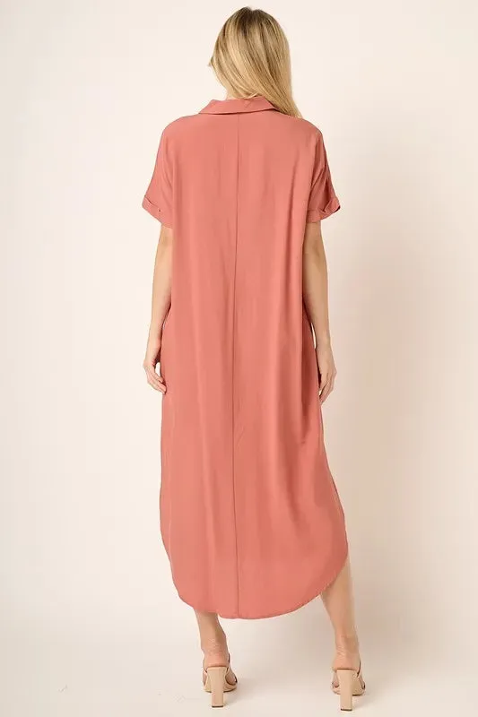 Mittoshop Collared Neck Dolman Short Sleeve Midi Shirt Dress sold by Gigi Laurent product image thumbnail 2