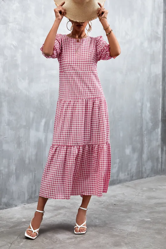 Printed Flounce Sleeve Tiered Dress sold by Gigi Laurent