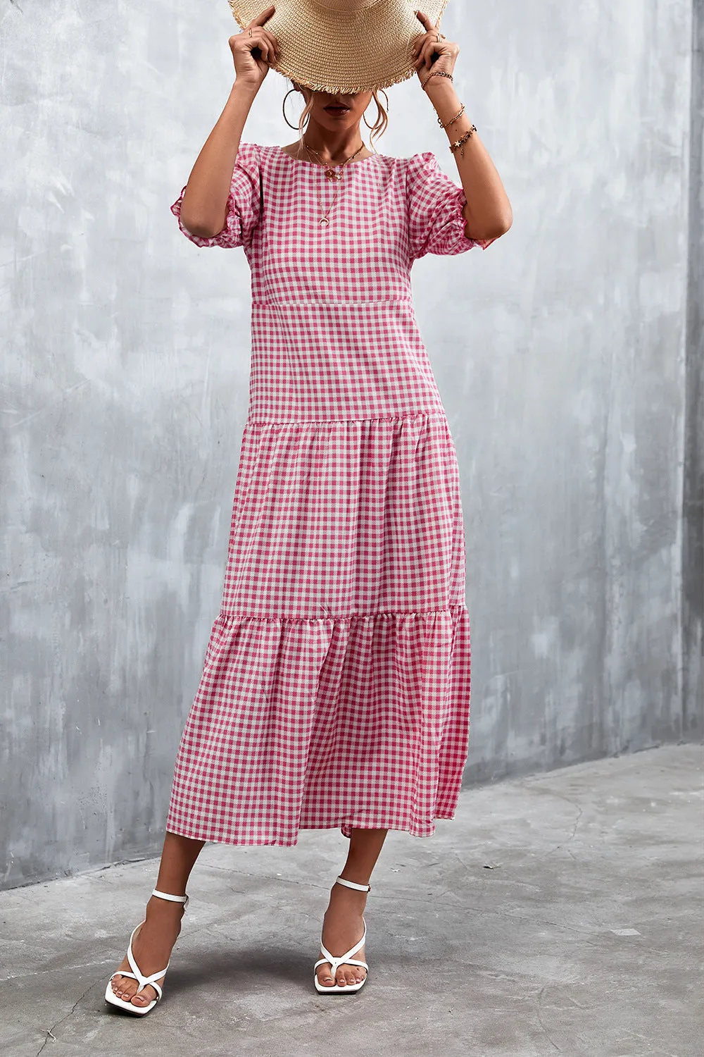 Printed Flounce Sleeve Tiered Dress sold by Gigi Laurent