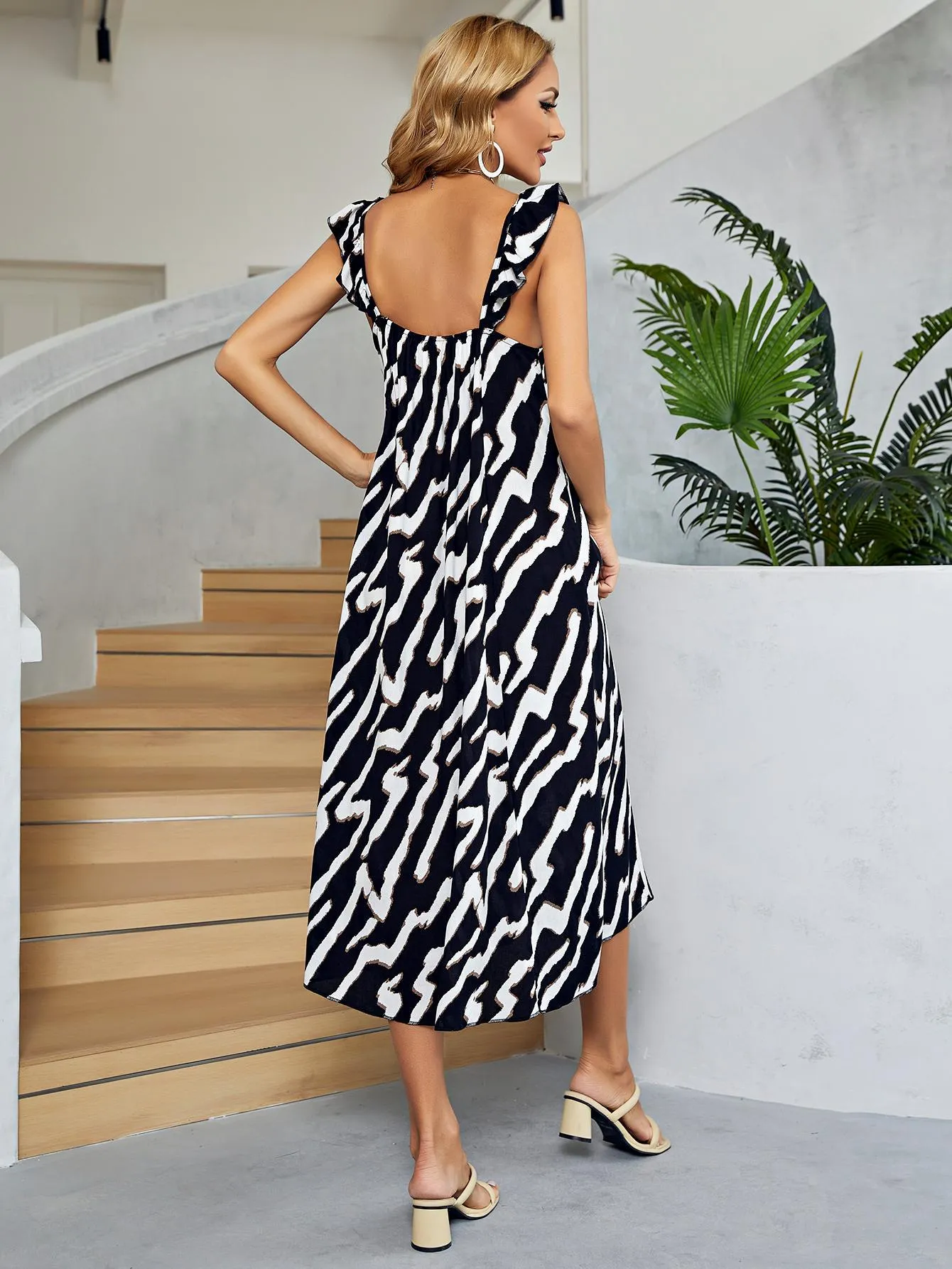 Two-Tone Low Back Midi Dress sold by Gigi Laurent product image thumbnail 2