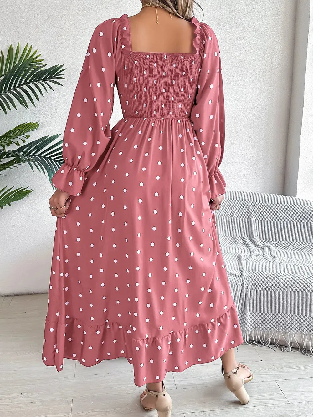 Polka Dot Flounce Sleeve Midi Dress sold by Gigi Laurent product image thumbnail 3