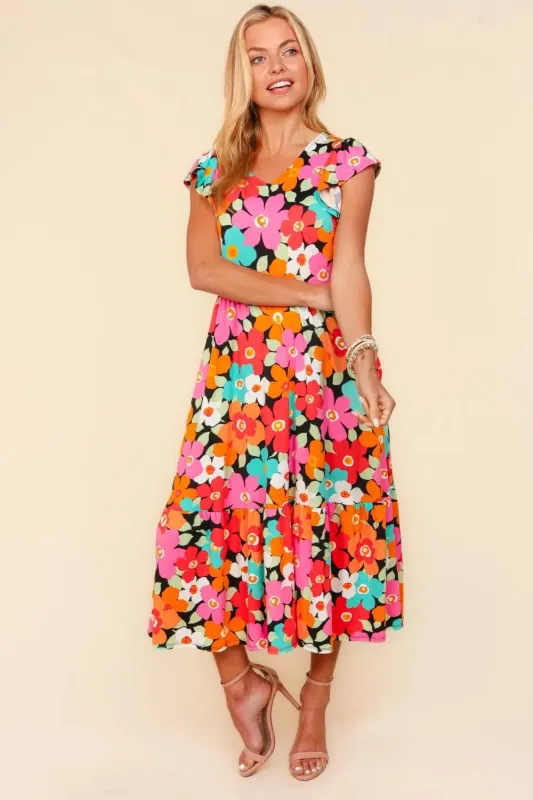 Haptics Floral Midi Dress with Side Pockets sold by Gigi Laurent